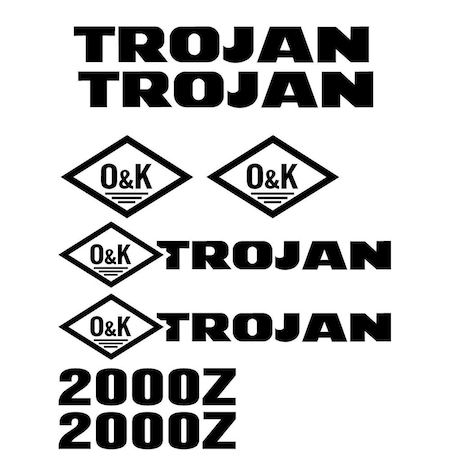 Aftermarket Trojan Wheel Loader 2000Z Decal Set with O And K Decals TRO2000ZDECALSET